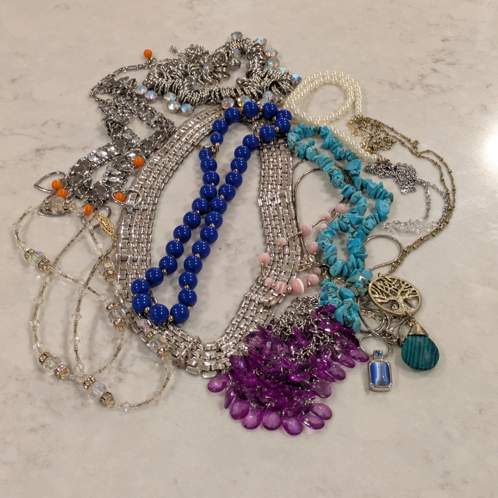 Vibrant Multicolor Necklace Collection Set Of 12.